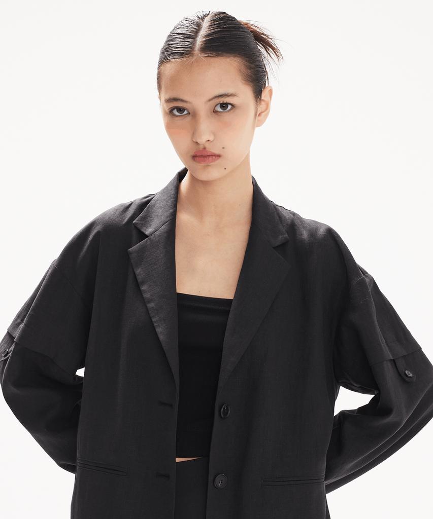 LEINJI Linen Two-Way Jacket (Black)