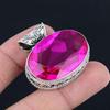 Pink Topaz Gemstone Pendant Solid 925 Sterling Silver Pendant Jewelry Gift For Unisex