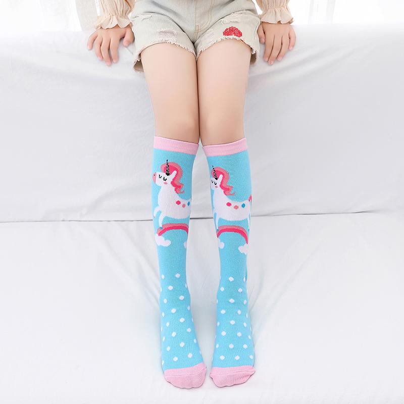 Infant Girls Warmer Ankle Lovely Cartoon Over Knee Socks for Baby Girls Unicorn Knee Long High Toddler Child Colorful Socks