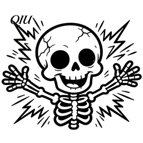 Traceless Switch Sticker Halloween Skeleton Light Sticker, Electric Decal, Removable Cover Decals, PVC Waterproof Wall Art for Home