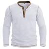 Мужская рубашка-henley с длинным рукавом, повседневный топ на осень-зиму