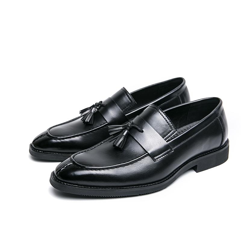 Fashion New Style Business Men Loafers Shoes High Quality Leather Shoes Casual Formal Wedding Party Slip On Pointed Dress Shoes Man