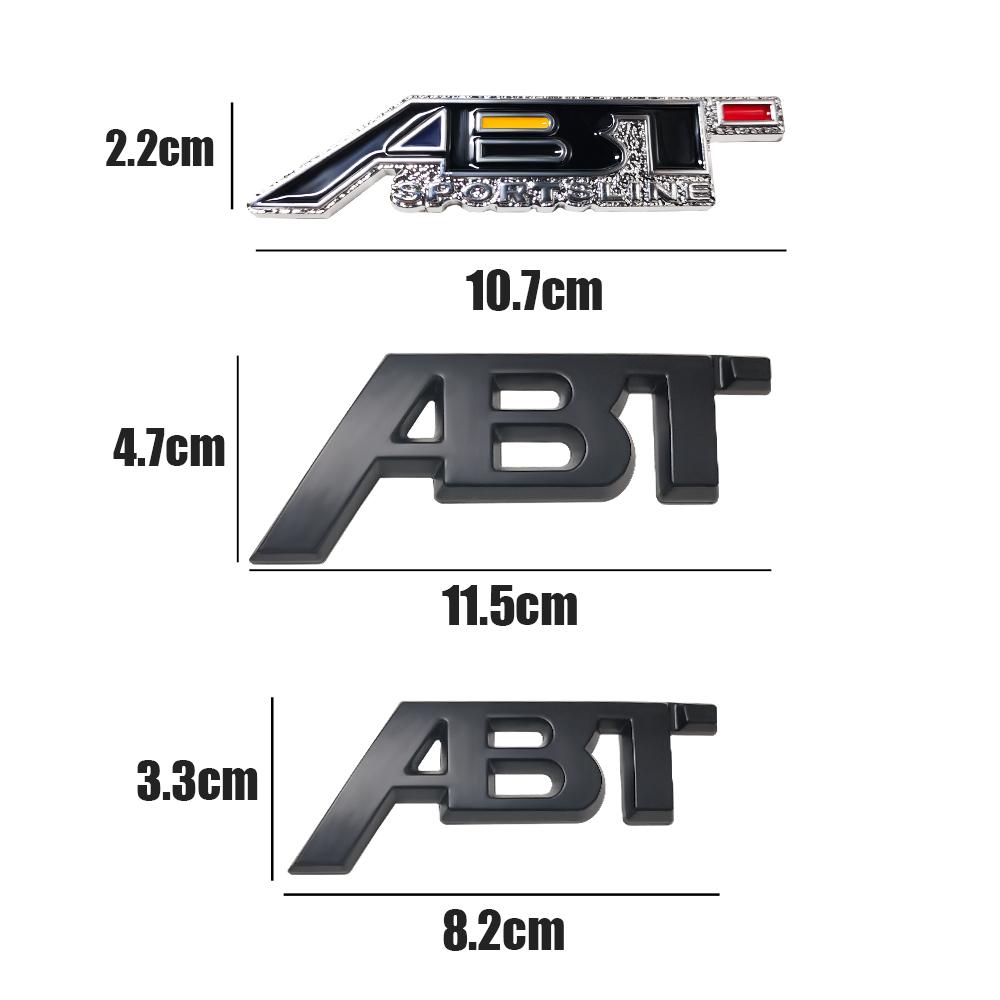 3D Metal ABT Logo Car Front Grill Emblem Rear Trunk Badge Sticker For sq A1 A2 A3 A4 B8 8P A5 A6 A7 A8 Q3 Q5 Q7 Accessories