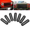 7pcs ABS Exterior Front Grilles Mesh Grill Fit For Jeep Wrangler 2007 2018 Black
