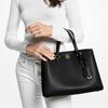 New MICHAEL KORS Chantal Leather Shoulder Bag, Handbag Medium Women's Black 30F2G7CS2T-001