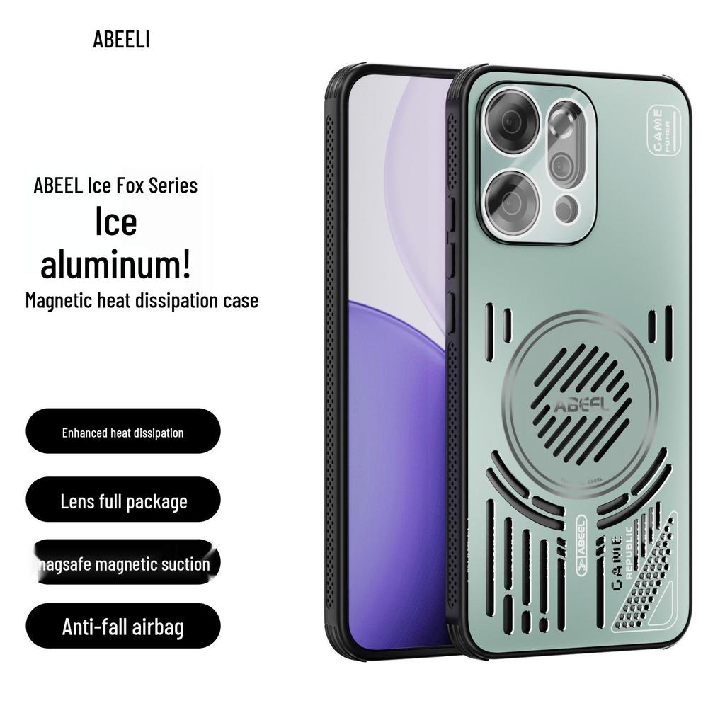 Магнитный защитный чехол OPPO Reno14 Pro Ice Aluminum с защитой от падений и системой охлаждения