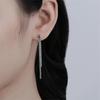 eManco Gold Long Earrings for Women - Simple Stainless Steel Chain Tassel Design