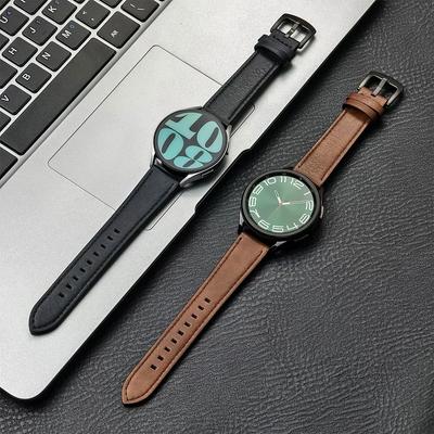 Кожаный ремешок 20мм 22мм для Samsung Galaxy Watch 7 6 5 4 40 44мм ремешок для Gear винтажный браслет для Xiaomi Redmi Watch 5 Lite/Active