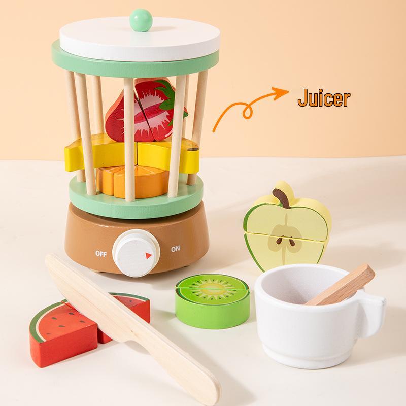 Детский игровой деревянный кухонный набор: Тостер, Миксер, Кофеварка, Соковыжималка Игрушка.