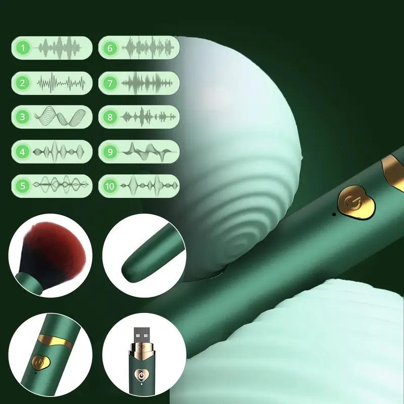 Вибрационная кисть для макияжа: Водонепроницаемый вибратор для женщин с 10 режимами