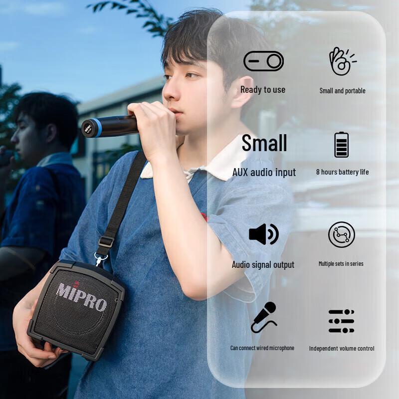 MIPRO MA-101B Portable Wireless Voice Amplifier with Headset Microphone