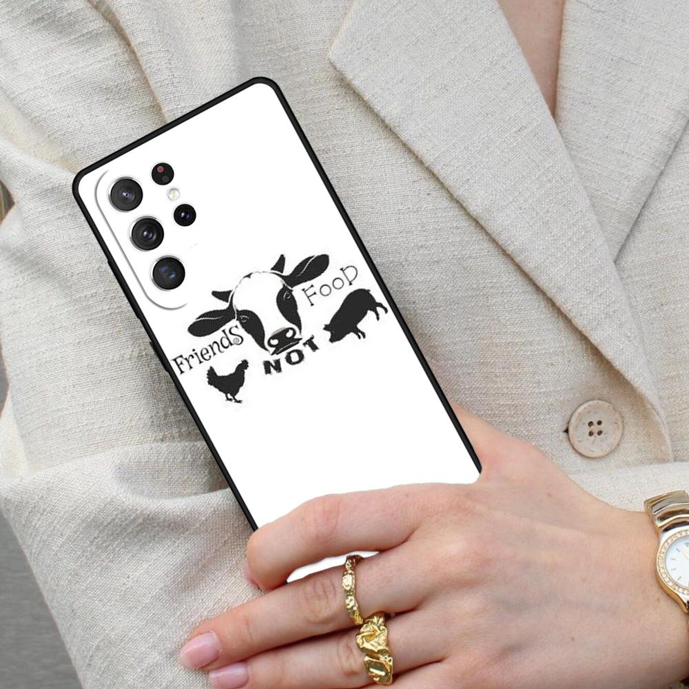Vegan Friends Not Food Cell Phone Case for Samsung Galaxy S26 Ultra S25 S24 S23 S22 S21 S20 Note10 Cover