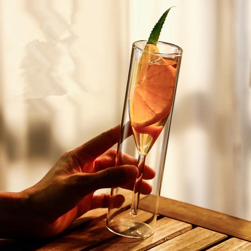 1 шт. Двойные стенки бокалы для шампанского фужеры пузырьковое вино тюльпан коктейль свадебная вечеринка чашка тост Bodum Thule Xicaras Copo