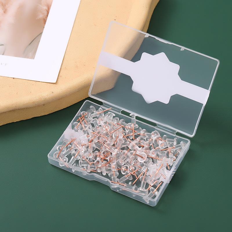 Прозрачные I-образные кнопки из розового золота: Декоративные пробковые гвозди с золотым покрытием