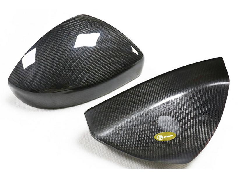 Highly Popular Dry Carbon Fiber Stick-on Mirror Covers for Jaguar F-PACE and E-PACE.