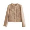 Chic Female Tweed Basic Jacket Coat Women Clothing Woolen Outerwear Long Sleeve Front Button Female Outerwear Chic Tops