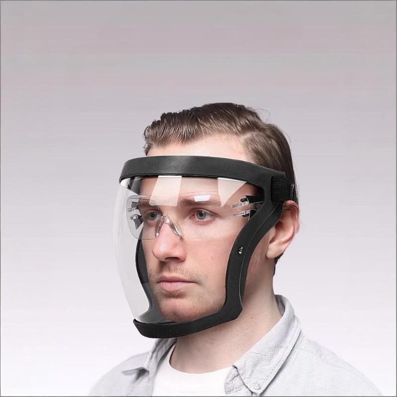 Safety Face Shield Anti-splash Anti-fog Features with Adjustable Headband for Office and Travel