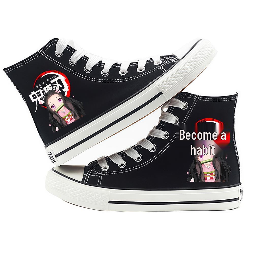 Demon Slayer Canvas High-top Skate Shoes - Unisex Cartoon Fashion