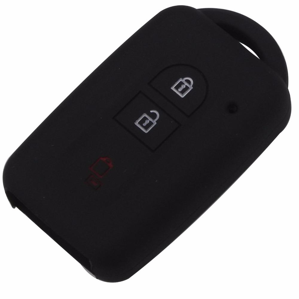 Jingyuqin 3 Buttons Remote Car Key Silicone FOB Case Cover Shell Protect For Nissan Duke MICRA QASHQAI JUKE X-Trail NAVARA