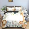 Cartoon Giraffe King Queen Duvet Cover Kids Girls Boys Animal Bedding Set Wildlife Quilt Cover 2/3pcs Polyester Comforter Cover