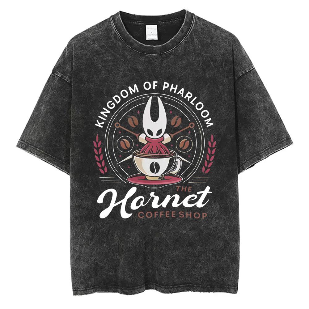 Washed Vintage Game Hollow Knight Merch Tshirt Men Women Casual Oversized Cotton Tshirts Male Cosplay Cartoon Lover T Shirts