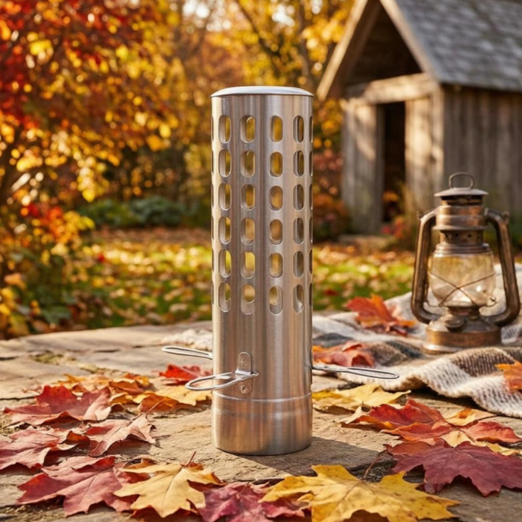 Burner Chimney with Spark Arrestor | Stainless Steel Construction, Vented Cutout