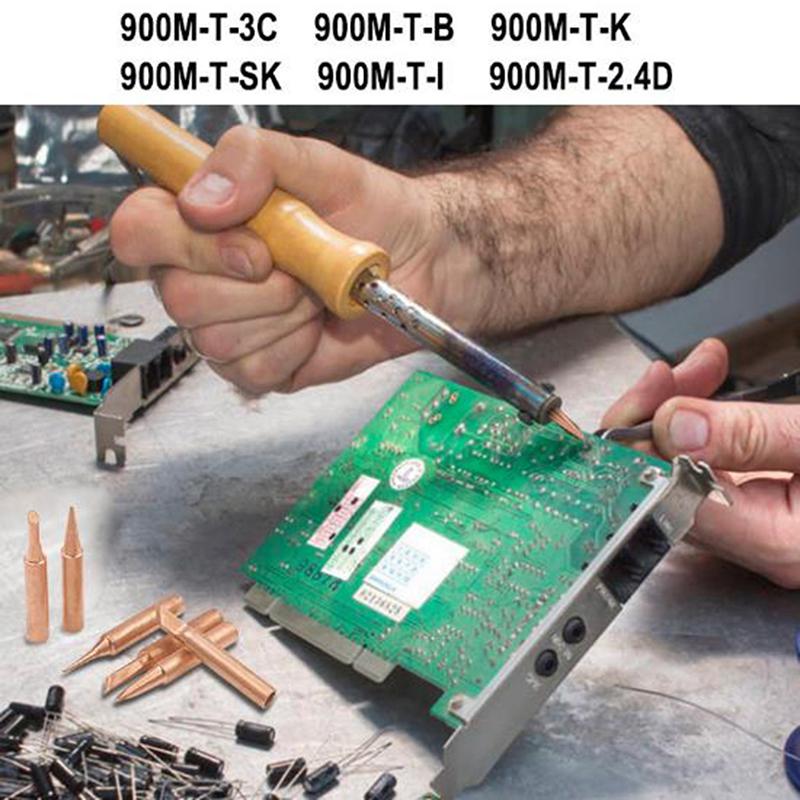 5/6Pcs Pure Copper 900M-T Solder Iron Tip Lead-Free Solder Tip Welding Head