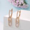 Модные длинные овальные серьги Kinel из розового золота с цирконом для женщин