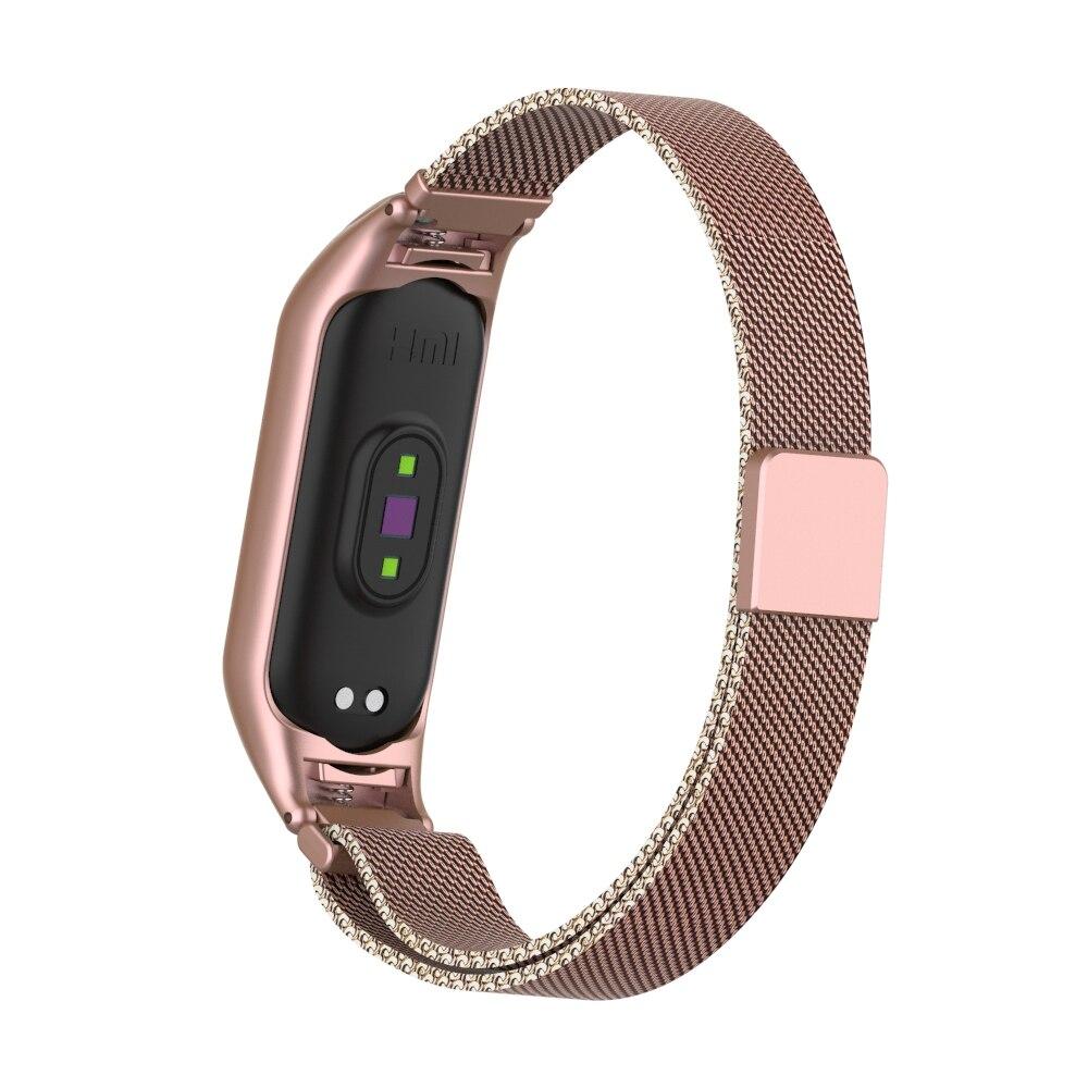 Ремешок для Xiaomi Mi Band 4 5 6, магнитный металлический браслет на запястье, браслет из нержавеющей стали Pulseira MIband для mi Band 6 Mi Band 5 4 3, браслет