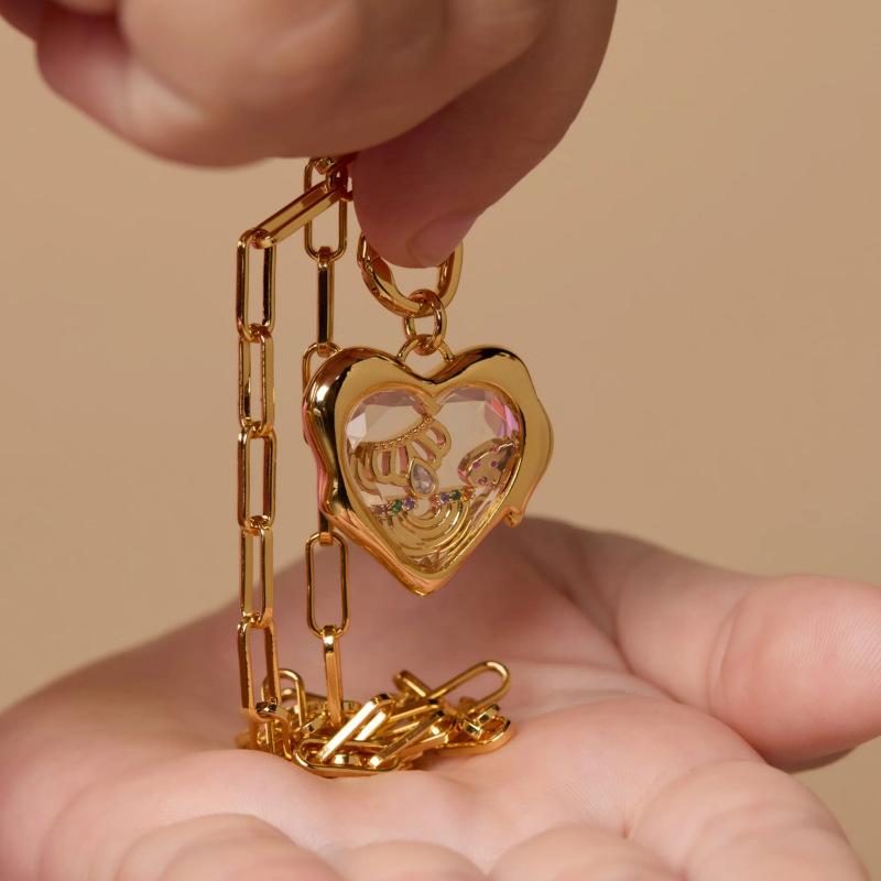 Love Zircon Necklace Light Luxury Versatile Collarbone Chain French Diy Design Accessories