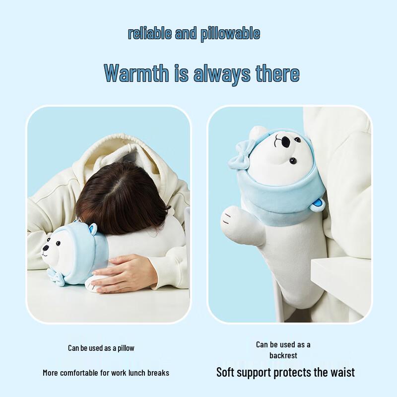 MINISO Лежащая белая плюшевая подушка-медведь