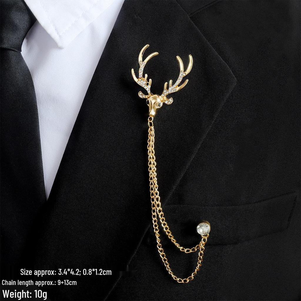 Baroque Rhinestone Pearl Corsage Necklace Brooch - Retro British Court Suit Accessory