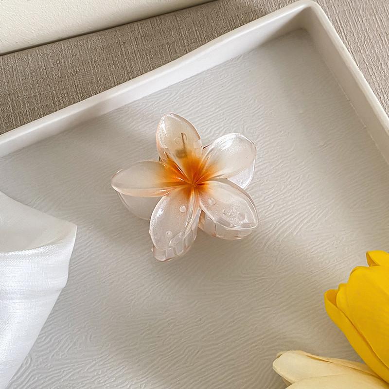 6cm Acrylic Gradient Frangipani Hair Clip Women Korean Sweet Shark Clip Hair Accessories