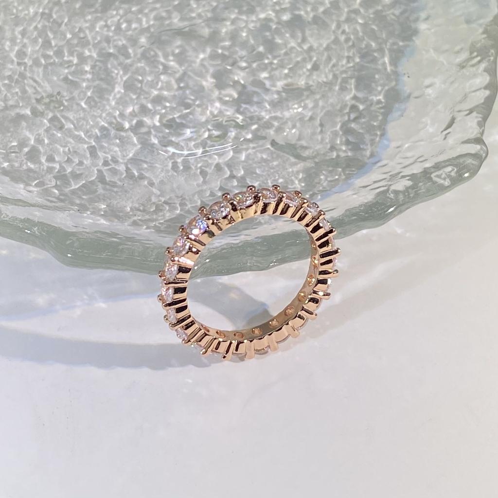 Кольцо с одним рядом бриллиантов для женщин, розовое золото, хвостовое кольцо