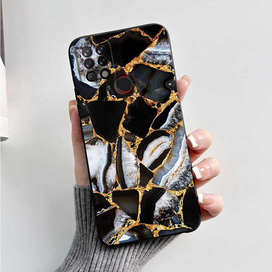 For Tecno Pova Case LD7 LD7j Fashion Marble Cover Matte Phone Case For Tecno Pova Soft Silicone Fundas 6.8'' Back Cover Bumper