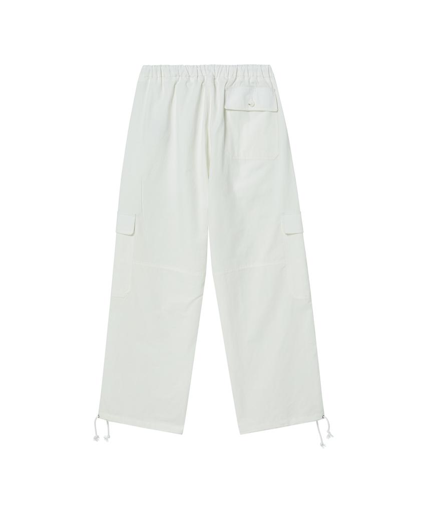 BEYOND CLOSET [Collection Line] Lux Fabric Military Detail Cargo Pants White