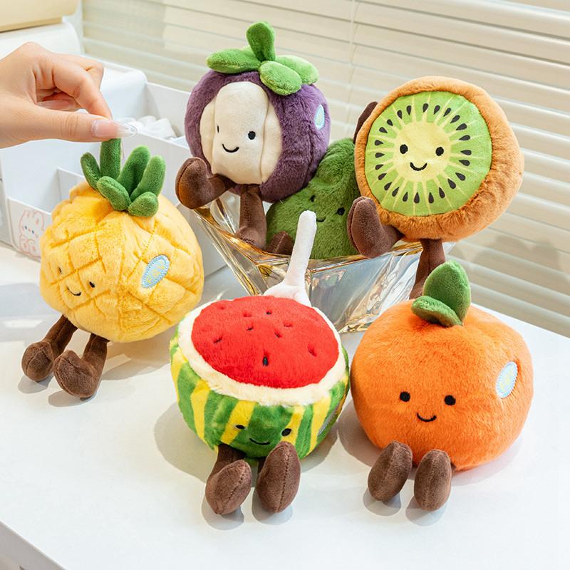 Fruits Plush Toy Dragon Fruit Pear Apple Strawberry Orange Avocado Kiwi Pineapple Durian Soft Stuffed Plush Toys Birthday Gift