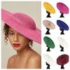 Solid Color Mesh Hat Wide Brim Masquerade Top Hat Fashion Vintage Fascinator Hat  Girl
