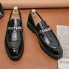 Luxury Brand New Fashion Black Bottom Leather Gentleman Fashion Stress Shoes Men Business Driving Shoes Handmade Black Loafers