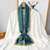 New Simulation Silk Long Scarf Fashionable Versatile Suit Double-Layer Scarf Decorative Bag Wrapped With Professional Scarf For Women