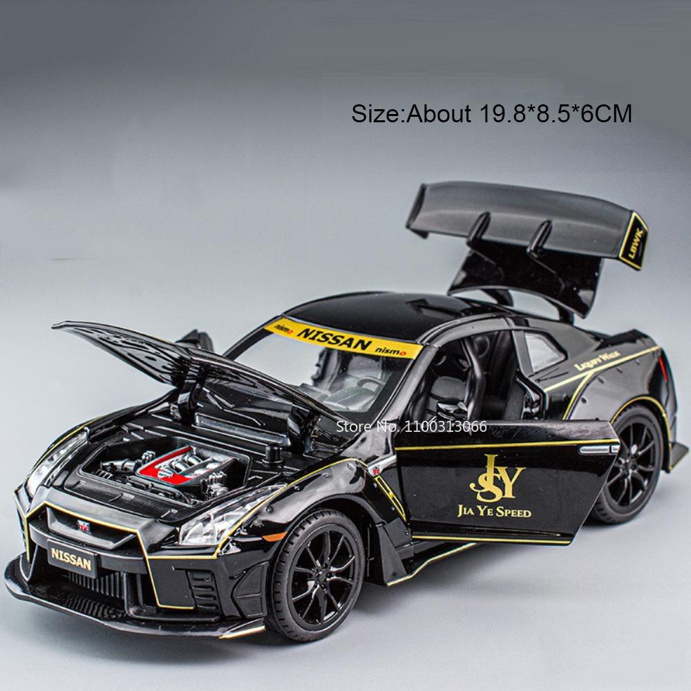 1:22 модели автомобилей GTR из сплава 963 Игрушки с механизмом оттягивания, светом и звуком Миниатюрная гоночная машинка Игрушка Колеса Поворачиваются Модель транспортного средства Украшение