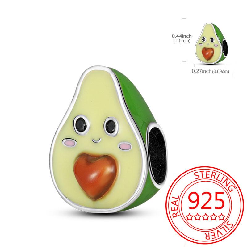 Delicious Food Copper Doughnut Cake Dessert Fruit Fine Wine Bead Pendant Fit Bracelet Necklac Boutique Jewelry Gift