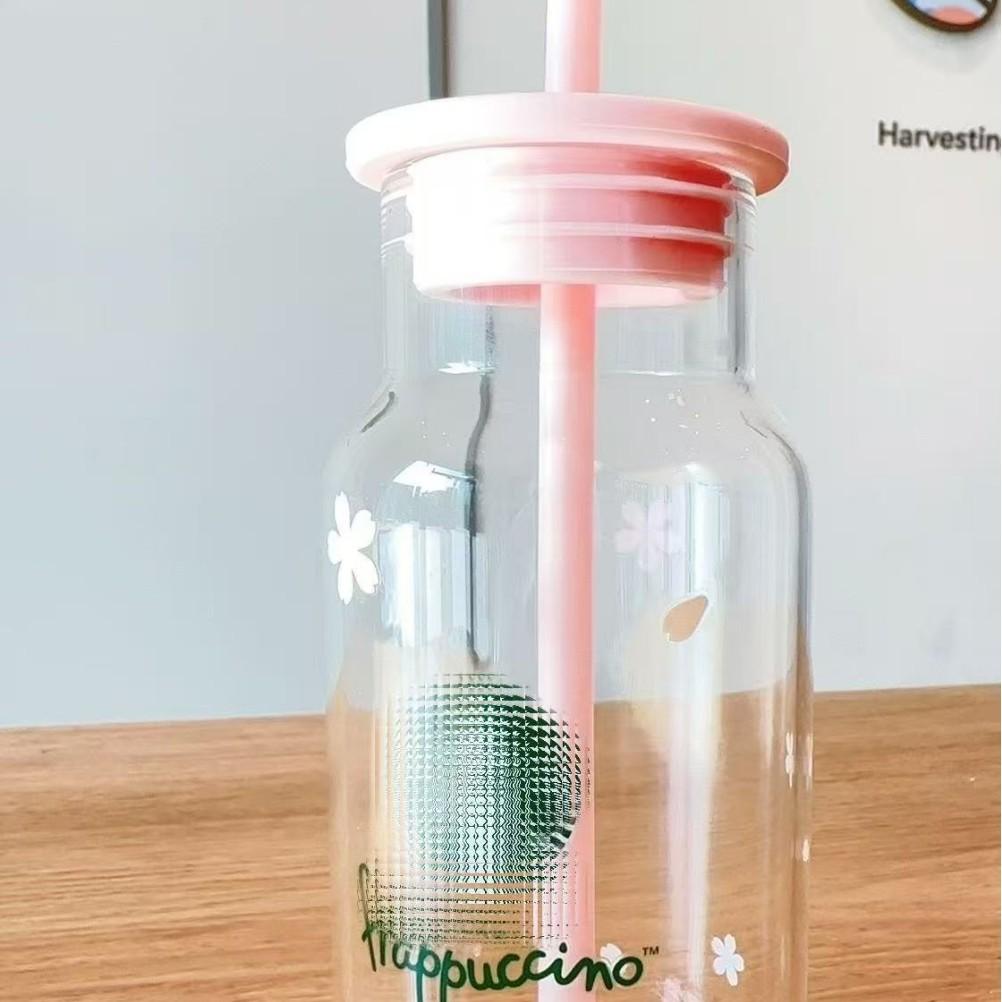 Starbucks Japan Sakura 2026 Pink Glass Cup – 473ml Tumbler with Straw, Cherry Blossom Design, Perfect Gift for Her less