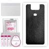 apgo Protective Skin Sticker for the Back Compatible with Asus Zenfone 6 ZS630KL 6Z, Wrap Film, Foil, Vinyl - Pattern Black Leather
