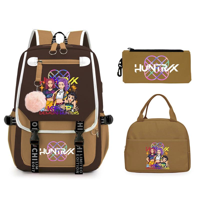 KPop Demon Hunters Rumi Anime Merchandise Backpack and Pencil Case Convenient Backpack for Couples for Business Trips and Travel