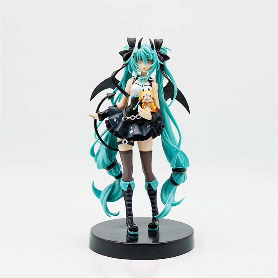 19cm Anime Little Devil Hatsune Miku Action Figure Little Raccoon Dark Angel PVC Collection Model Animation Peripheral Ornaments