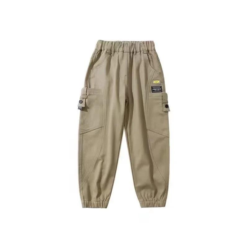 Повседневные комбинезоны для мальчиков весна/осень 2024 года — модные брюки больших размеров для детей