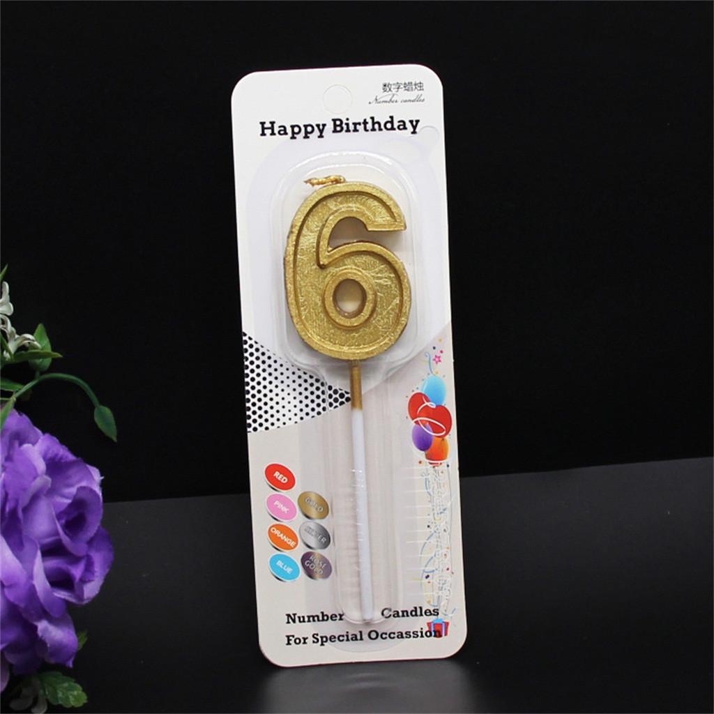 Glitter Number Candles Gold Number 0-9 Birthday Party Candle Cake