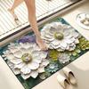 3D Three-dimensional Expansion Flower Bathroom Absorbent Floor Mat Cushioned Home Bathroom Door Foot Mat Entry Door Door Entry Mat