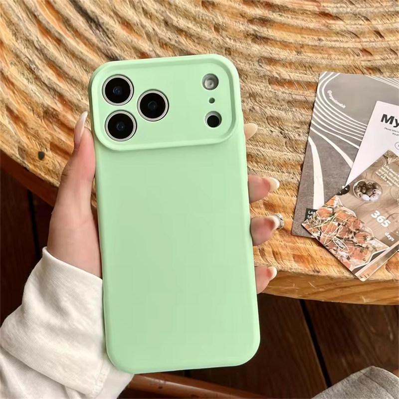 Высококачественный защитный чехол из жидкого силикона для iPhone 17 Air 16 15 14 13 12 11 Pro Max Plus 16E 17 Pro Max Защита камеры Матовый Мягкий чехол